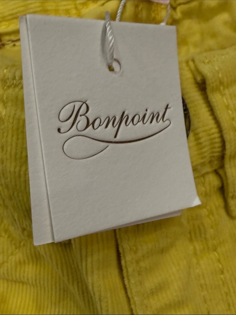 Bonpoint Yellow Corduroy Kids Pants - new with tags 12 months